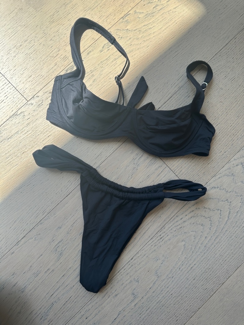Monday Swimwear Black Two-Piece Bikini Set